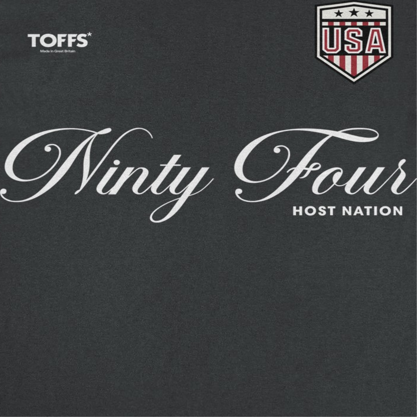 Toffs Retro Soccer Futbol Ninty Four Host Nation Black T-Shirt