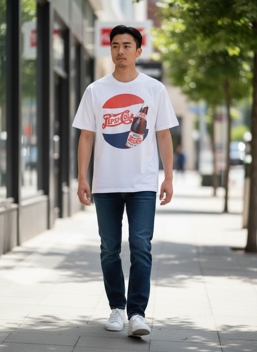 Pepsi Swoosh White T-Shirt - Unisex Fit