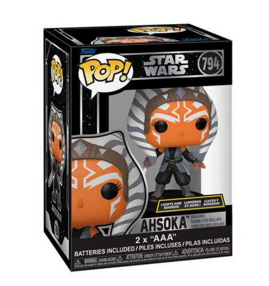 Ahsoka (Star Wars) 794 SFX Funko Pop! w/Lights and Sounds w/Protector NIB