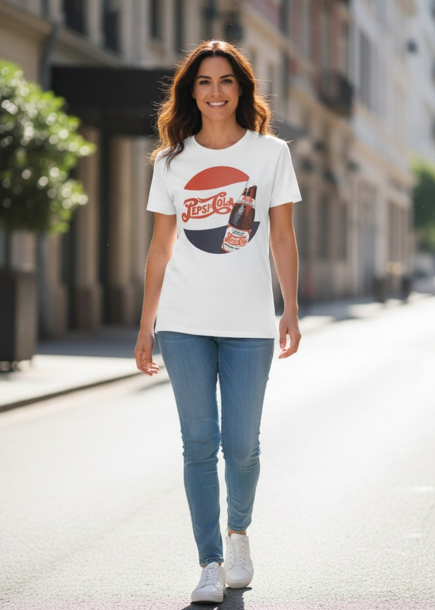 Pepsi Swoosh White T-Shirt - Unisex Fit