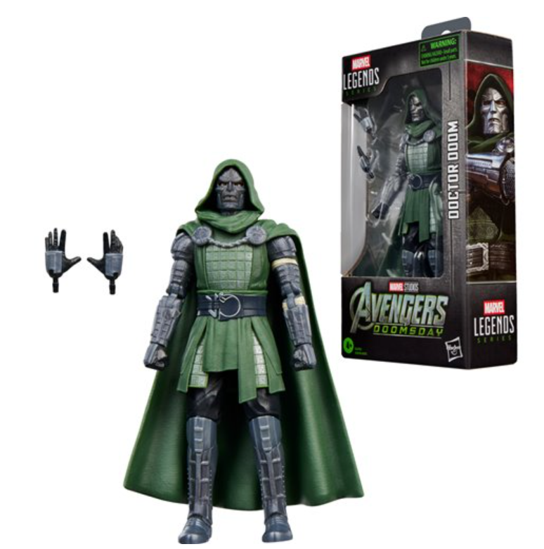 Marvel Legends Doctor Doom figure with box and alternate hands