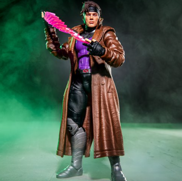 Avengers Doomsday Marvel Legends Gambit figure holding a kinetic playing-card effect