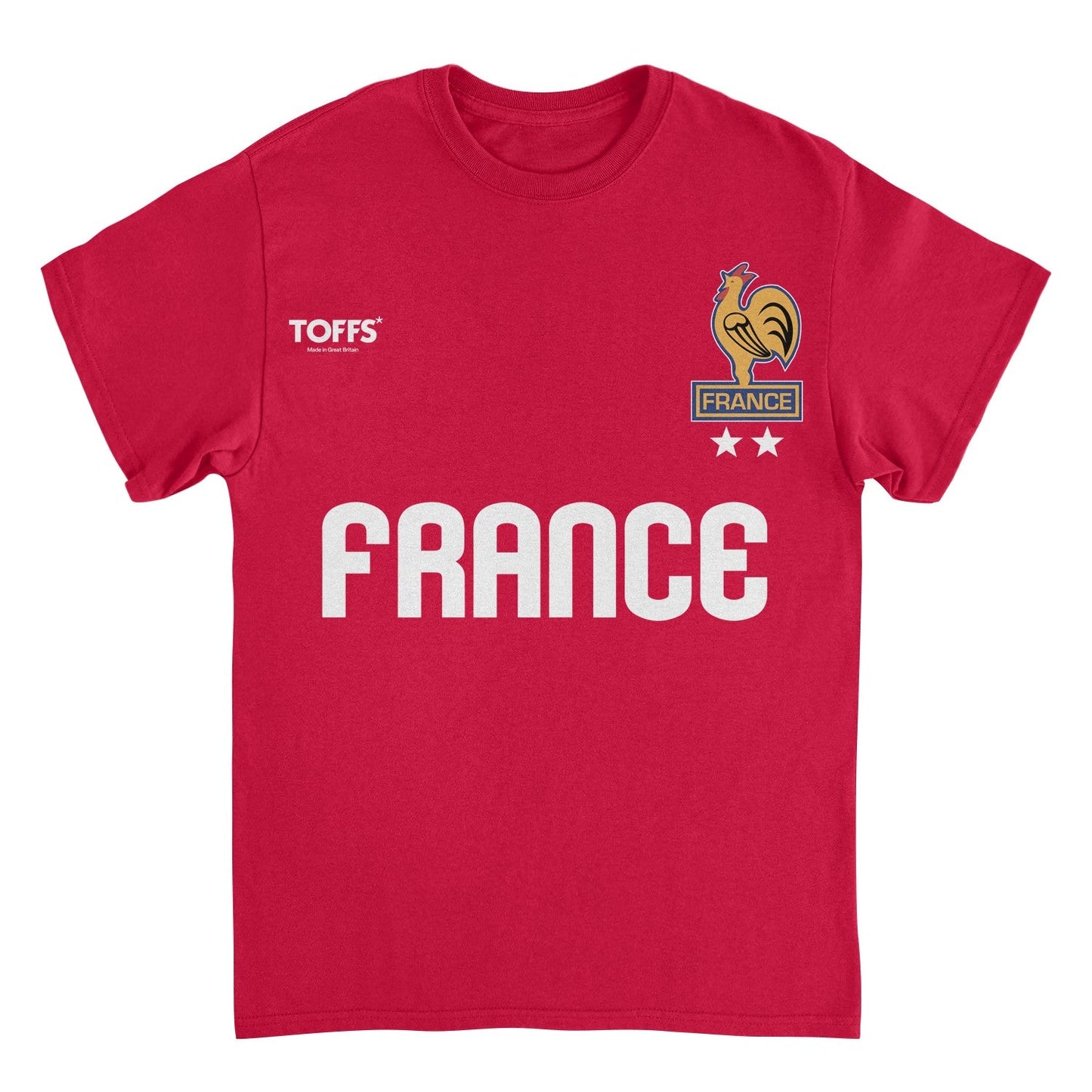 Toffs Retro Soccer Futbol France Red T-Shirt